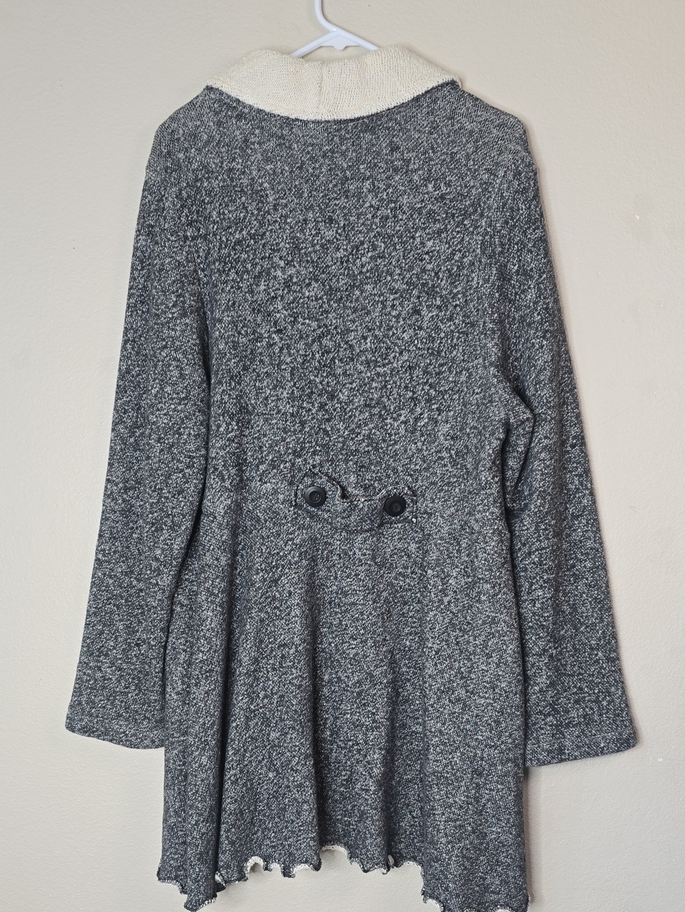 Goddes Gear Natural  Fiber Knit Swing Jacket Shawl Collar Grey Size 1X - Picture 5 of 6